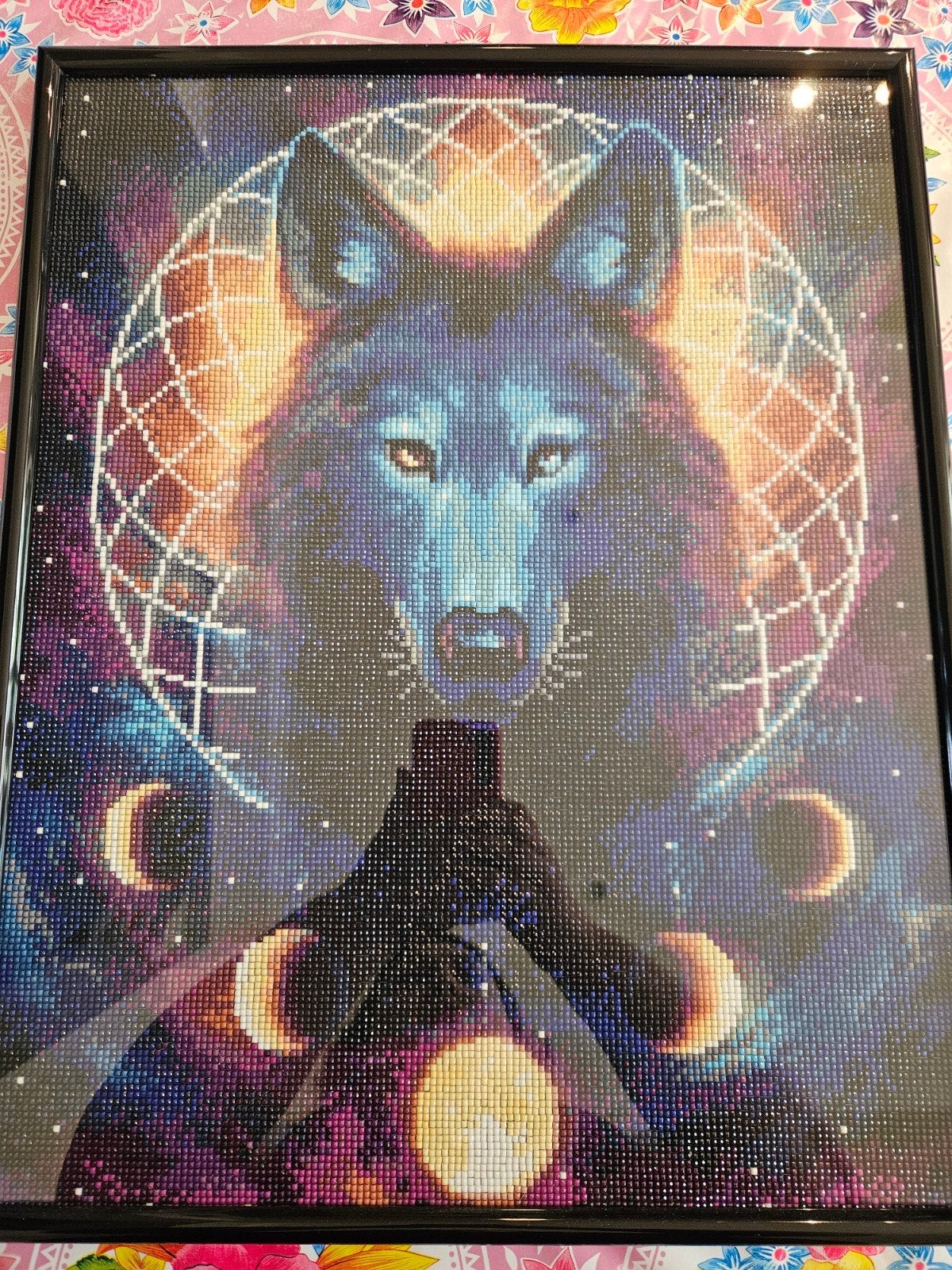 Diamondpainting wolf, Ophalen, Papier/karton, Gemengde techniek, Dieren