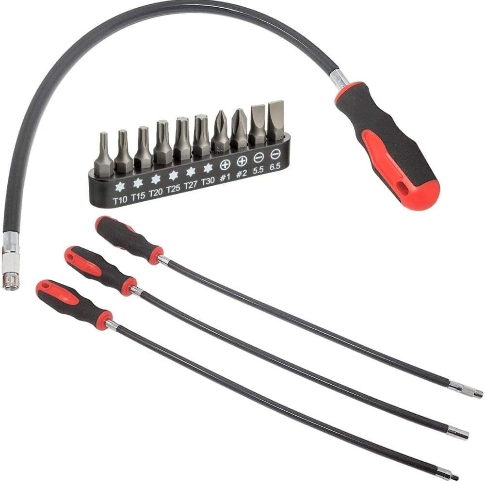 Flexibele schroevendraaierset extra lang (3 stuks), Verzenden