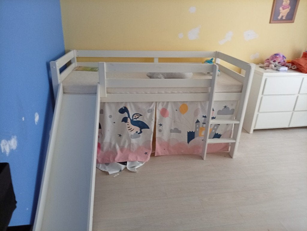 kinderbed met glijbaan, Ophalen, Gebruikt, 90 cm, Eenpersoons