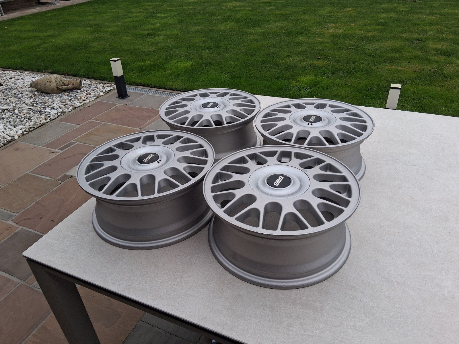Originele 15 inch BBS velgen met naafkappen, Auto diversen, Ophalen, Gebruikt