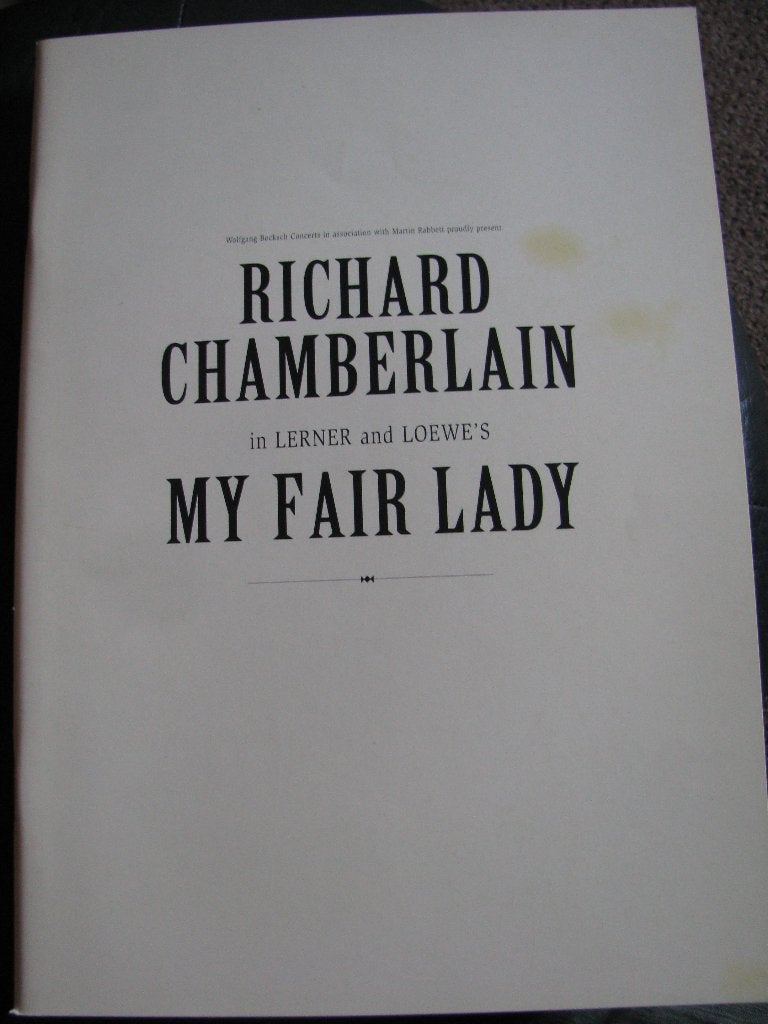 Tournée théâtrale - My Fair Lady Richard Chamberlain 1995, Enlèvement ou Envoi, Comme neuf, Ballet ou Comédie musicale