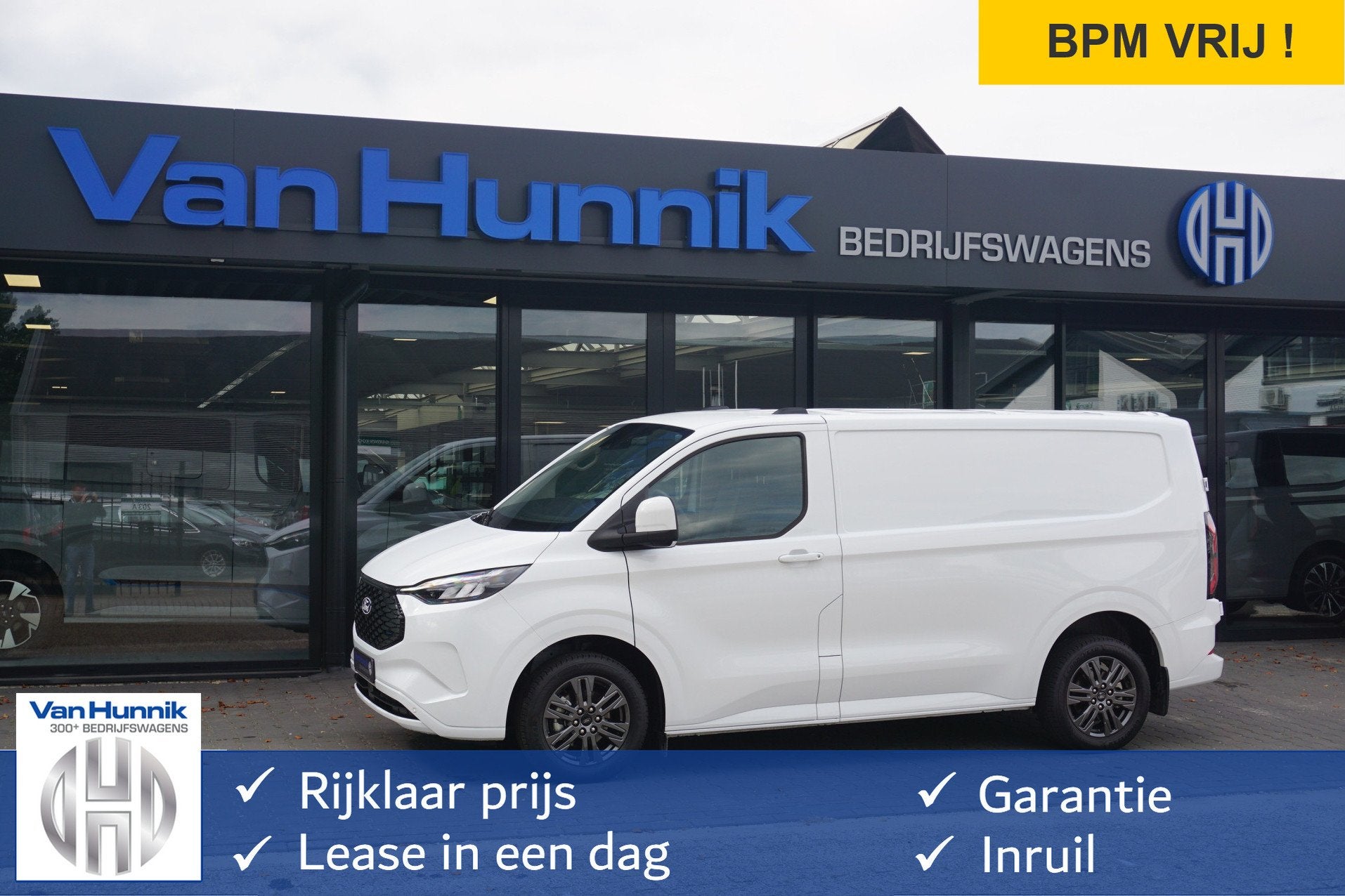 Ford E-Transit Custom 320S 218PK 71KWH Limited AUT BPM VRIJ!, Achat, Entreprise, 5 portes, Automatique