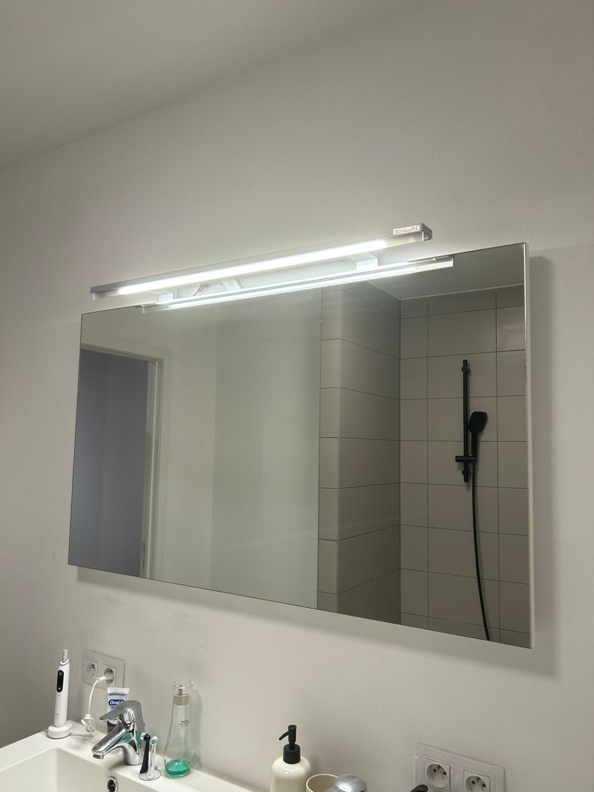 Spiegel met verlichting – Van Marcke – 120  69,5 cm, Ophalen, Gebruikt, 100 tot 150 cm, Overige typen