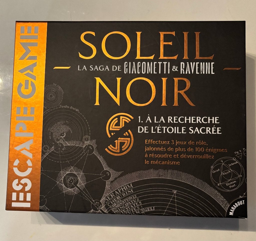 Escape Game Soleil Noir – À la recherche de l’Étoile Sacrée, Hobby en Vrije tijd, Een of twee spelers, Verzenden, Zo goed als nieuw