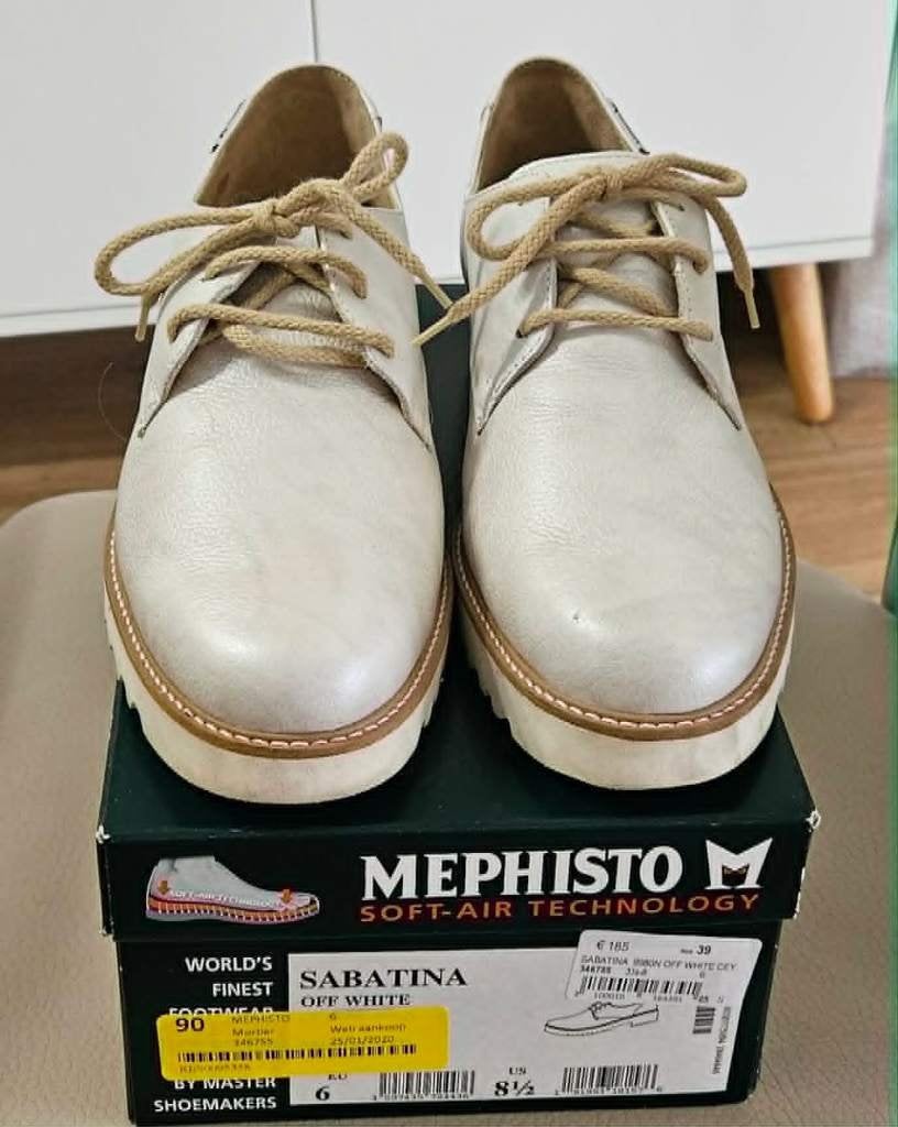 Mephisto veterschoen wit maat 39, Ophalen, Mephisto, Zo goed als nieuw, Wit
