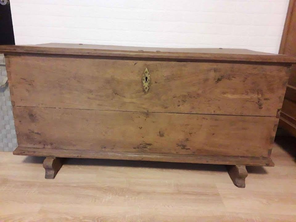 ancien grand  coffre en chene massif, Enlèvement ou Envoi, Utilisé, 50 – 75, 100 à 150 cm