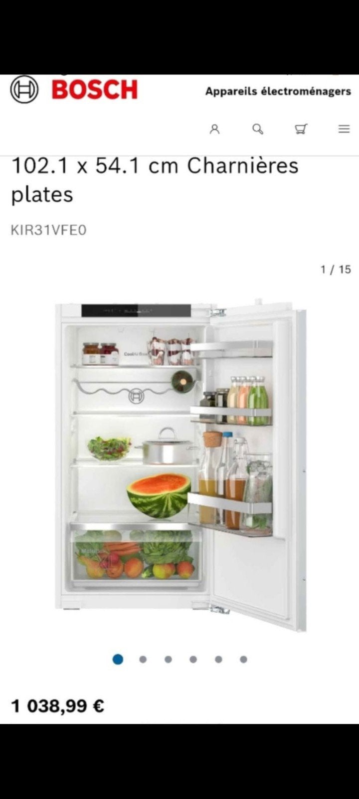 Réfrigérateur Frigo encastrable BOSCH
neuf, Electroménager, Enlèvement