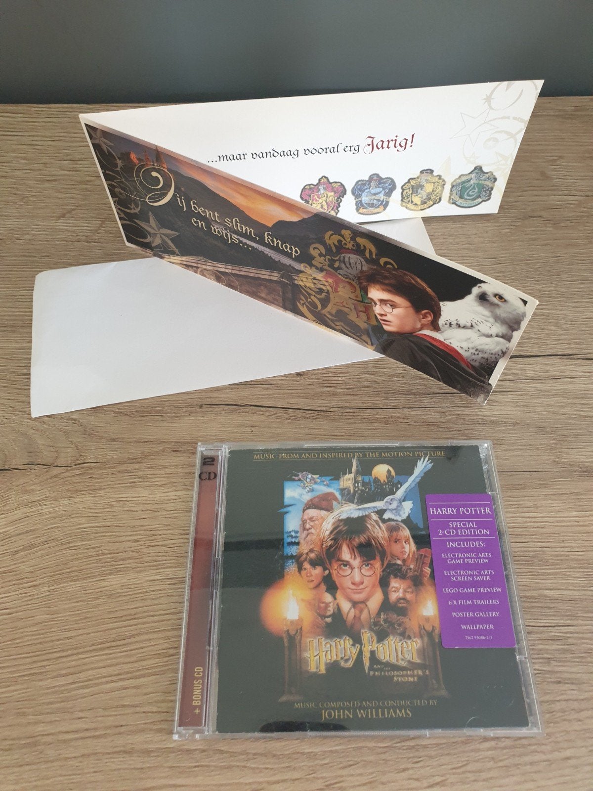 2 cd's + verjaardagskaart Harry Potter, Ophalen of Verzenden