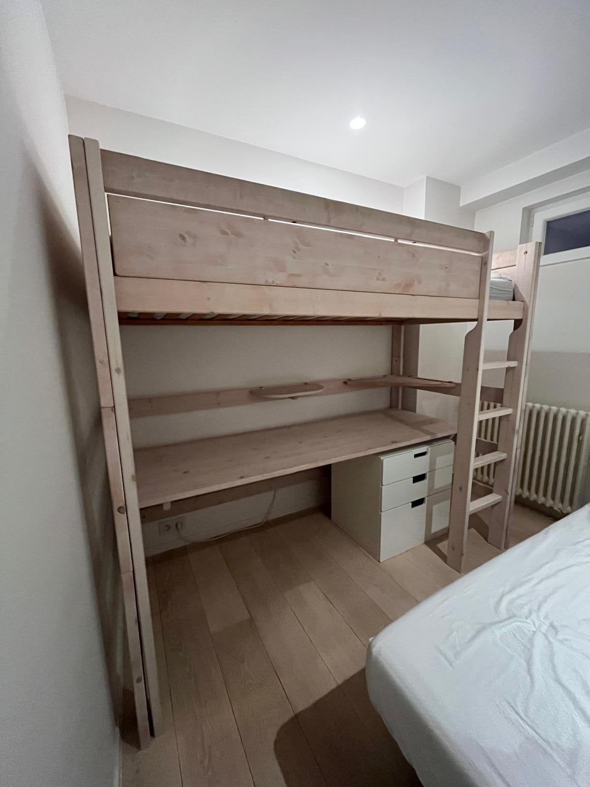 Stapelbed met bureau, Ophalen, Gebruikt, Eenpersoons, Stapelbed