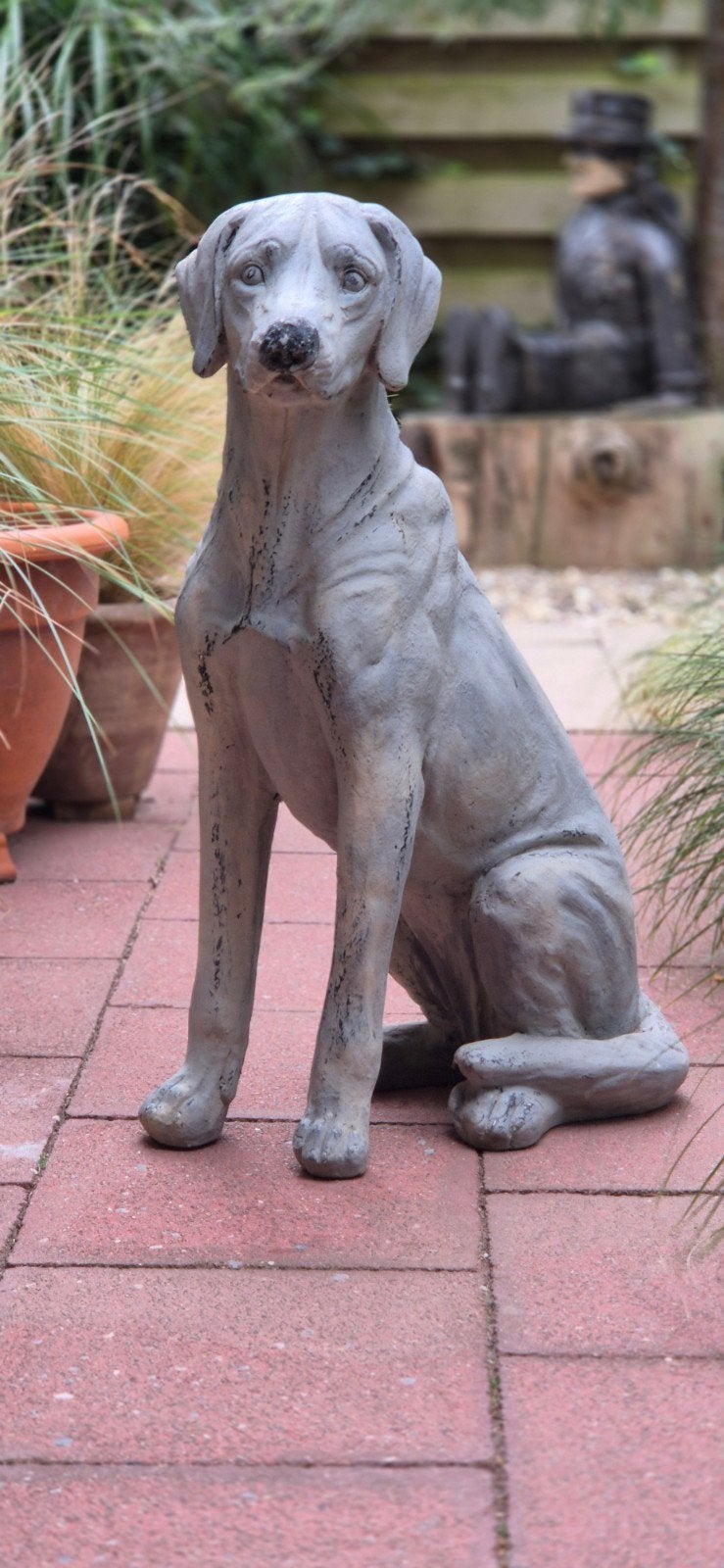 groot tuinbeeld van hond 65 cm, Ophalen, Gebruikt, Kunststof, Dierenbeeld