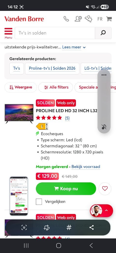 Tv 32 inch, 80 cm, Audio, Tv en Foto, Televisies, LCD, 80 tot 100 cm, Zo goed als nieuw, Full HD (1080p)