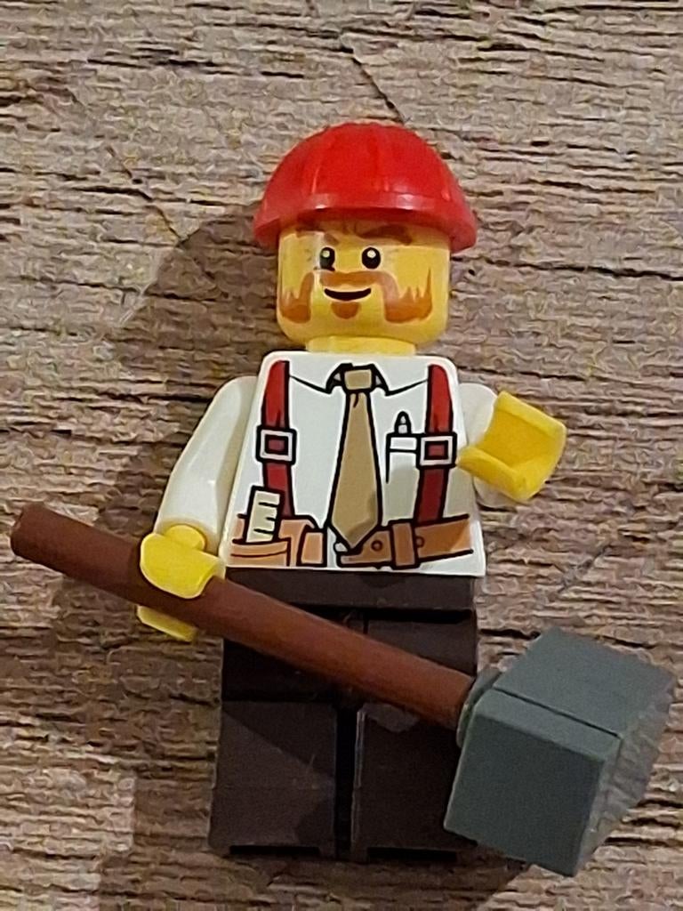 Lego : construction worker with hammer, Verzenden, Lego
