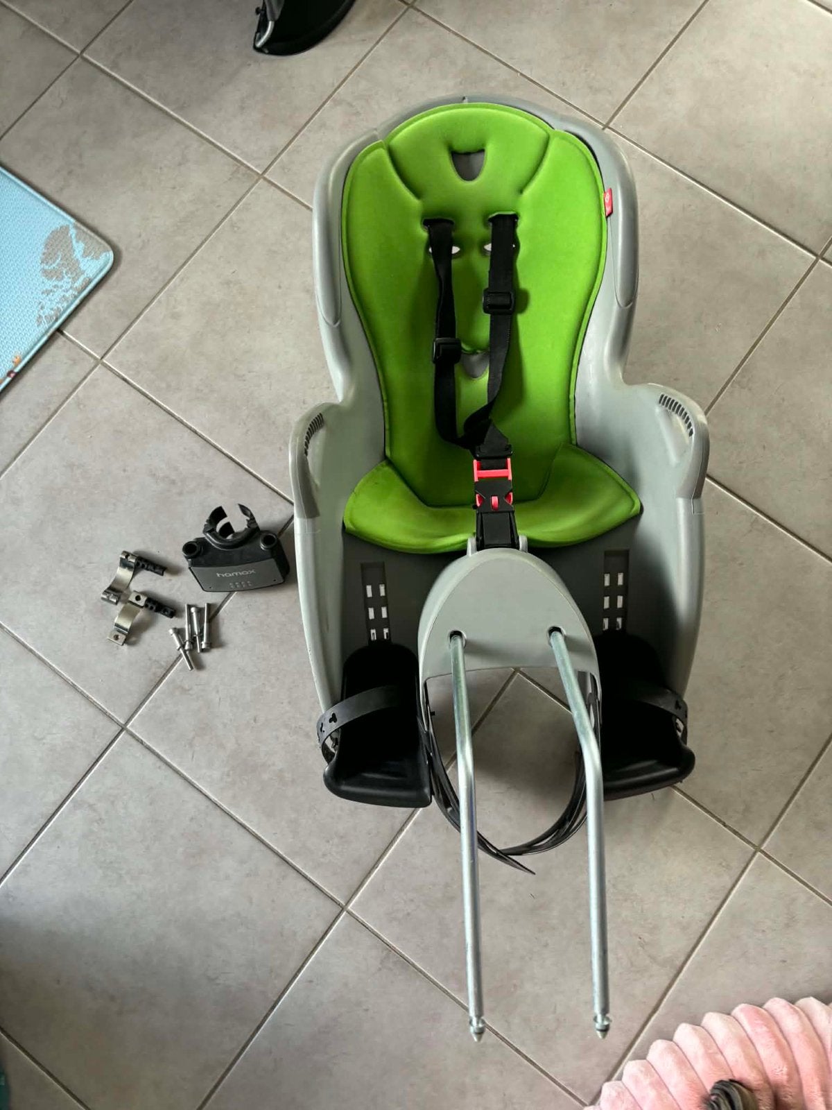 Fietsstoeltje / kinderfietszitje Hamax Kiss Kids, Fietsen en Brommers, Ophalen, Gebruikt, Achterzitje