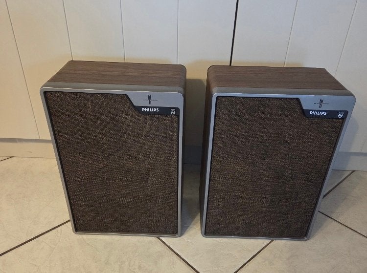 Vintage luidsprekers Philips, Philips, Moins de 60 watts, Enlèvement, Utilisé