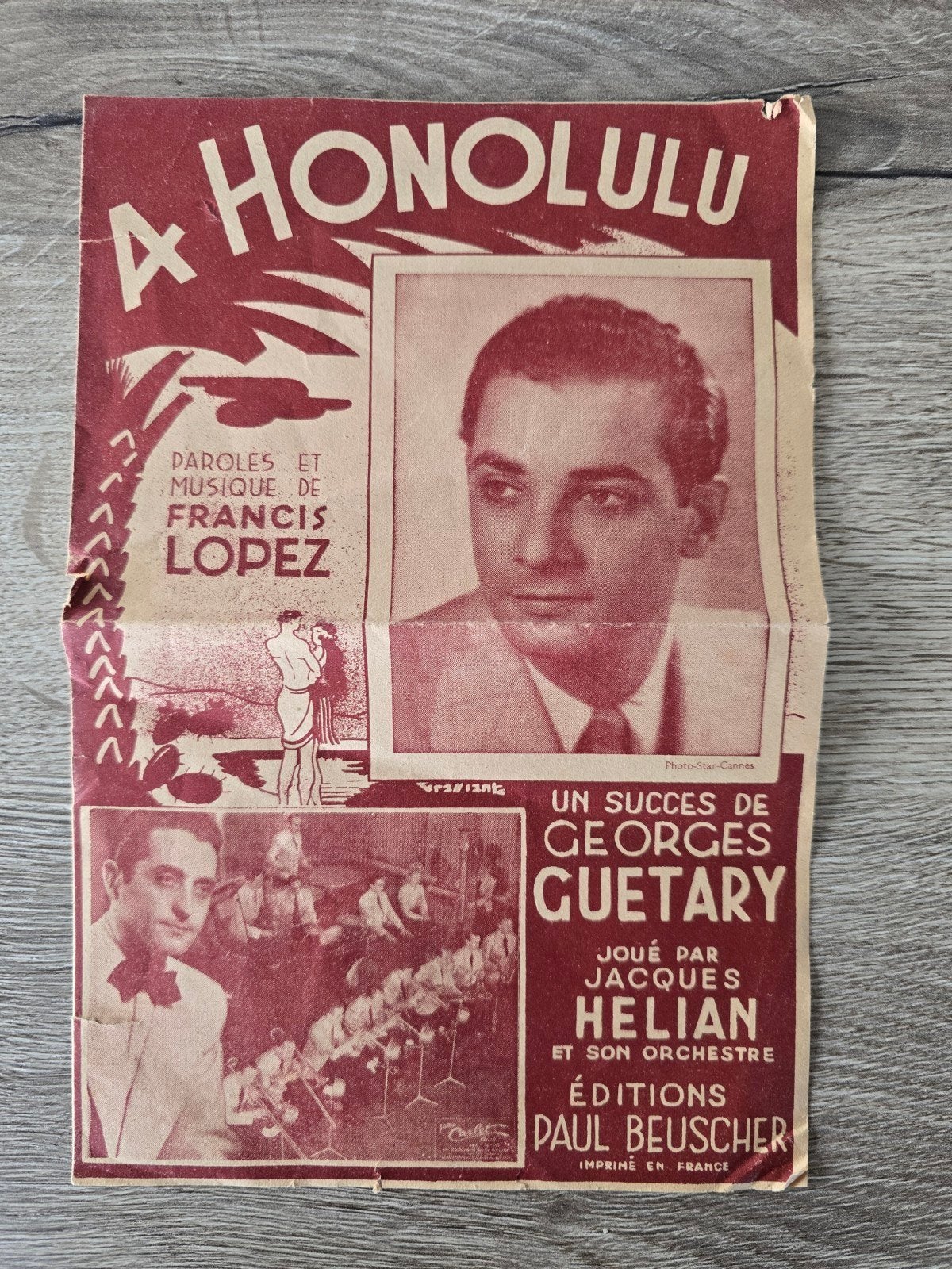 Revue musicale, George Guétary, Paul Beuscher, 1945, Enlèvement ou Envoi