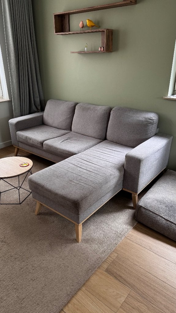Hoekzetel grijs, Maison & Meubles, Canapés | Coins salons complets, Utilisé, Enlèvement