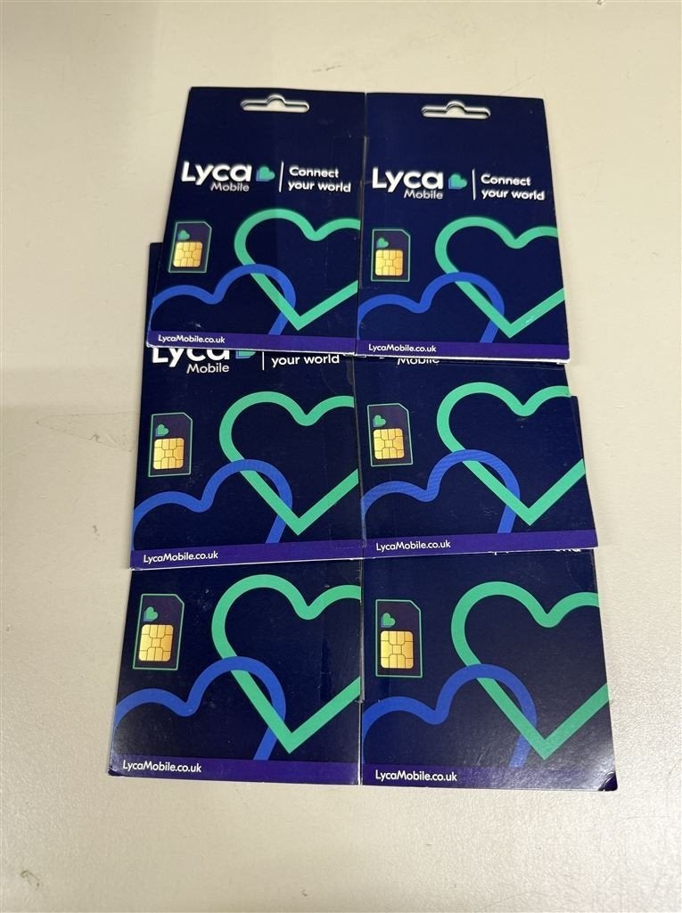 6 stuks Lycamobile uk sim kaarten, Télécoms, Cartes prépayées & Cartes SIM, Enlèvement ou Envoi, Neuf