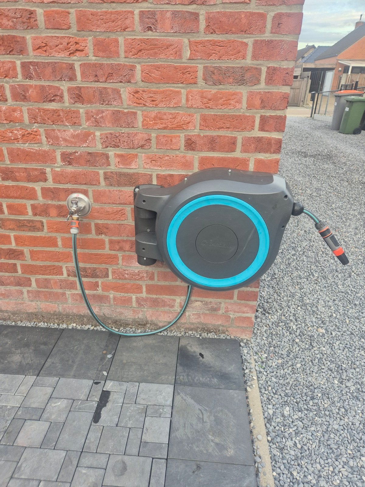 gardena 25 meter haspel, Ophalen, Tuinslang