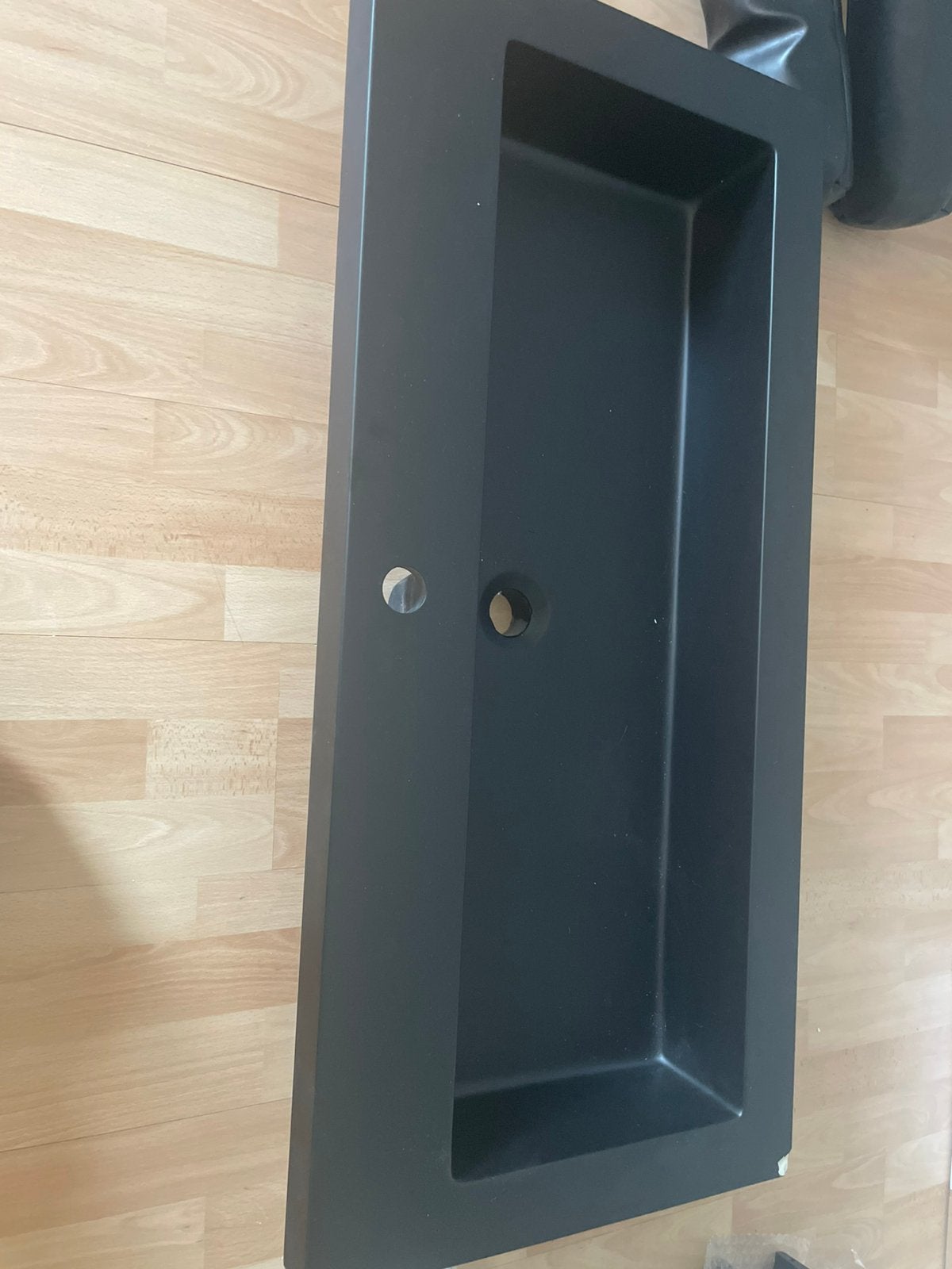 Evier noir 100cm Avalon Loomazoo sans armoire (coin cassé), Enlèvement, Comme neuf, Lavabo