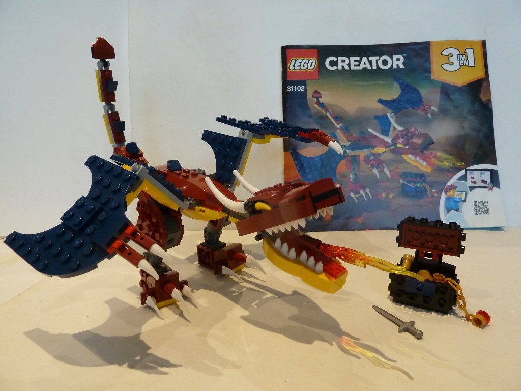 Lego Creator 3 en 1 31102 Fire Dragon, Instructions incluses, Enlèvement ou Envoi, Lego, Ensemble complet