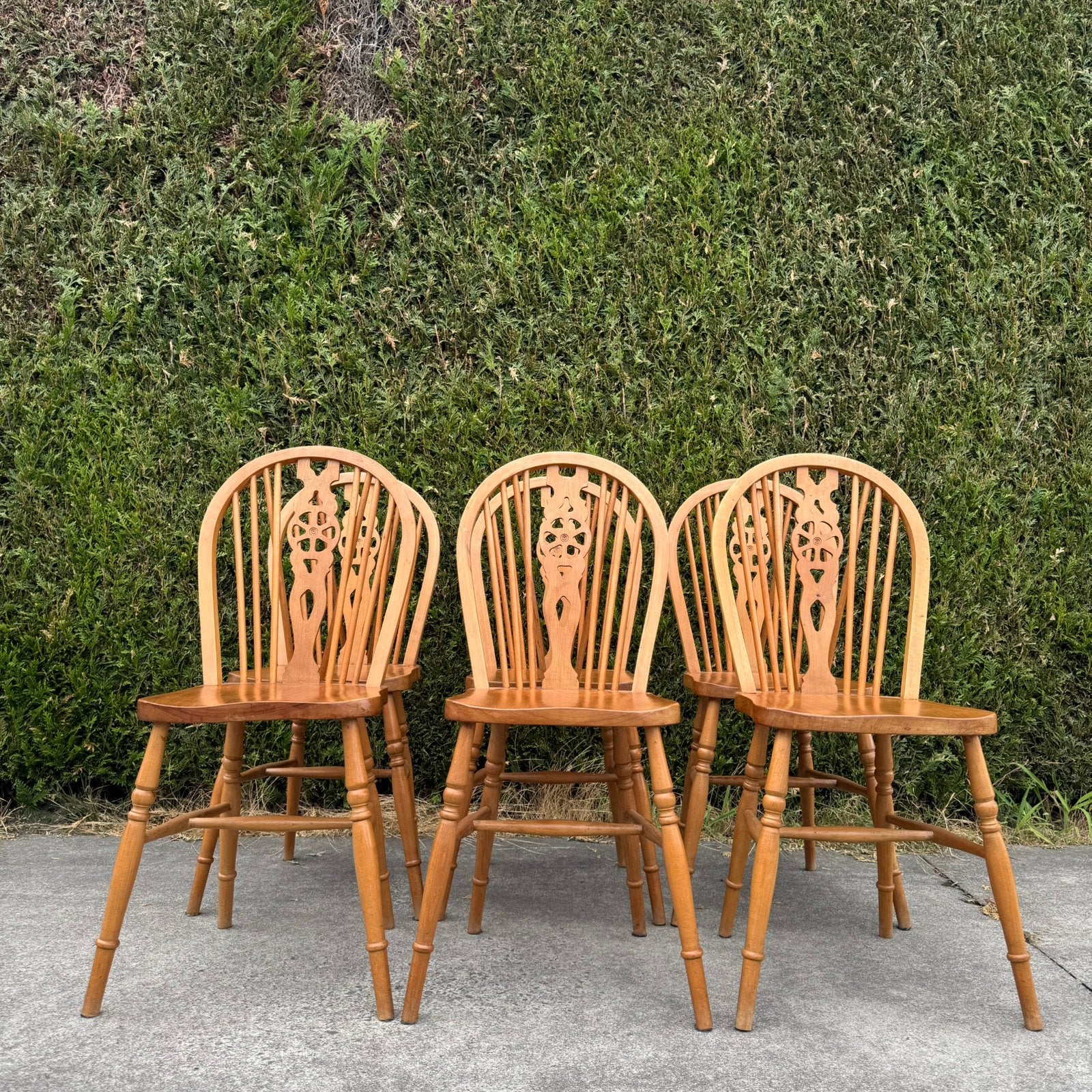 Set van 6 houten vintage stoelen, Enlèvement
