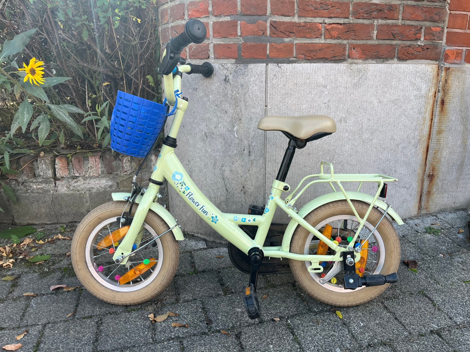 Kinderfiets Bike Fun Flower Fun Girls Groen (12 inch), Ophalen, Zo goed als nieuw