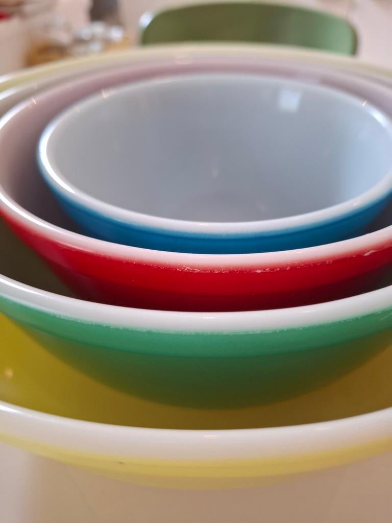 ✨️Vintage Pyrex ovenschalen Primary Colors 401 - 404 ✨️, Ophalen