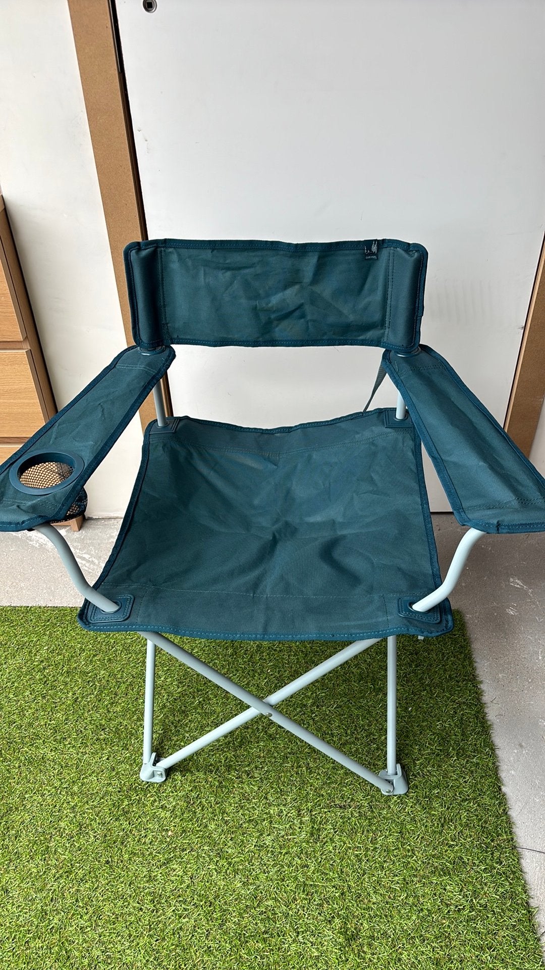 Decathlon kampeerstoel blauw, Ophalen, Zo goed als nieuw