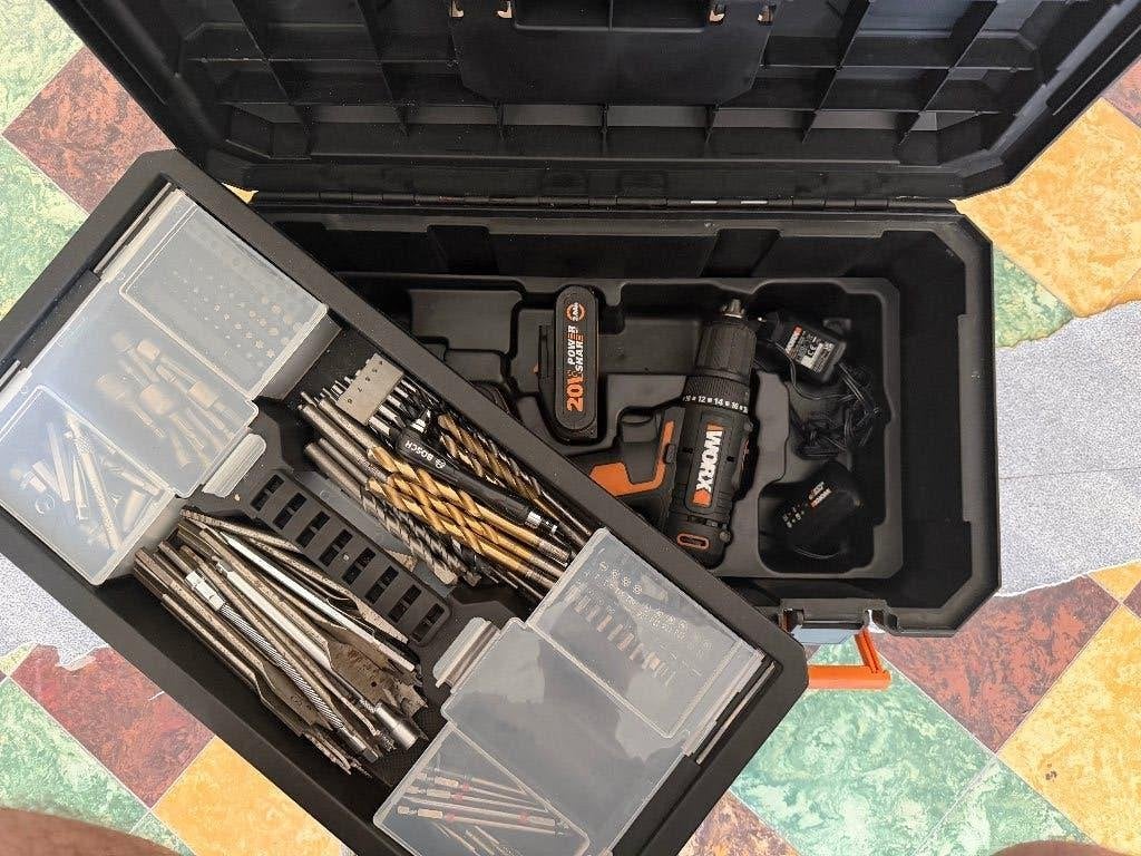Coffret perceuse-viseuse sans fil Worx WX977, Bricolage & Construction, Outillage | Foreuses, Enlèvement, Comme neuf, Foreuse et Perceuse