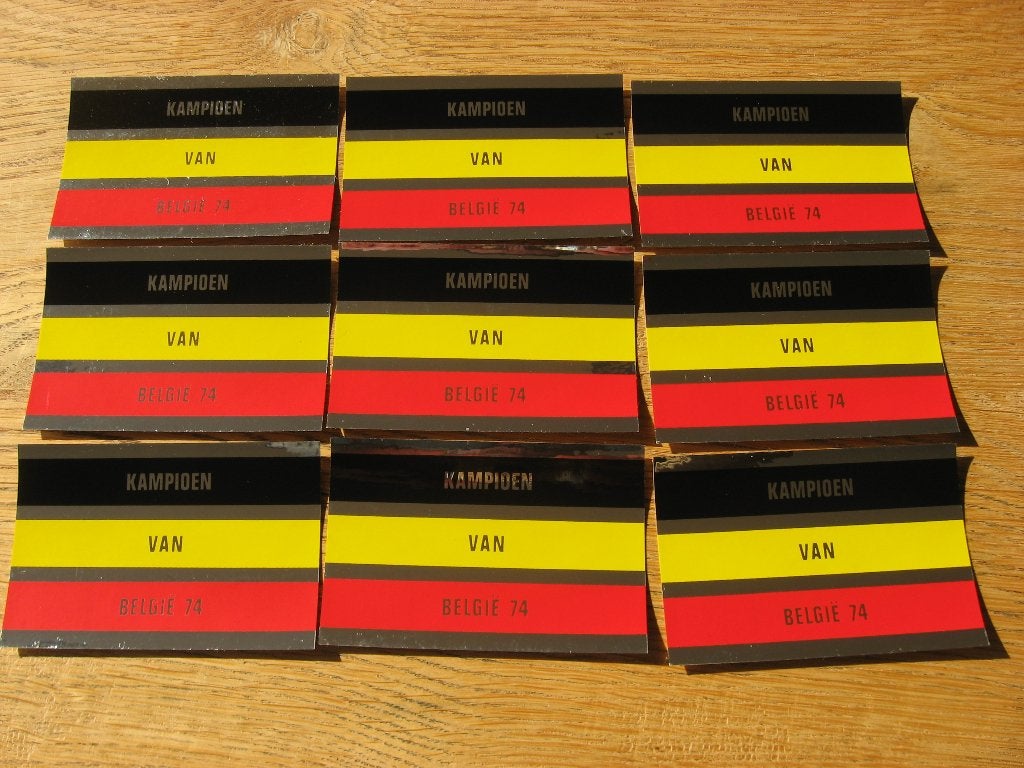 Kampioen van Belgie 74 Vintage Stickers, Ophalen of Verzenden, Nieuw, Poster, Plaatje of Sticker