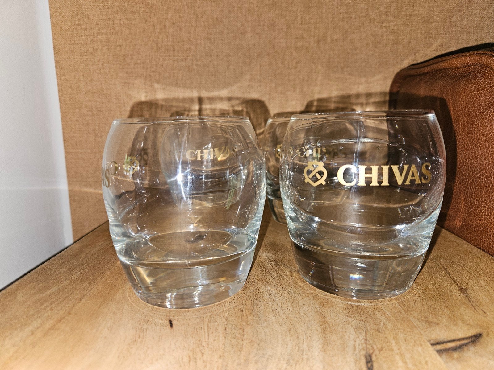 4x Vintage Chivas Regal ergonomische Whiskyglazen, Enlèvement