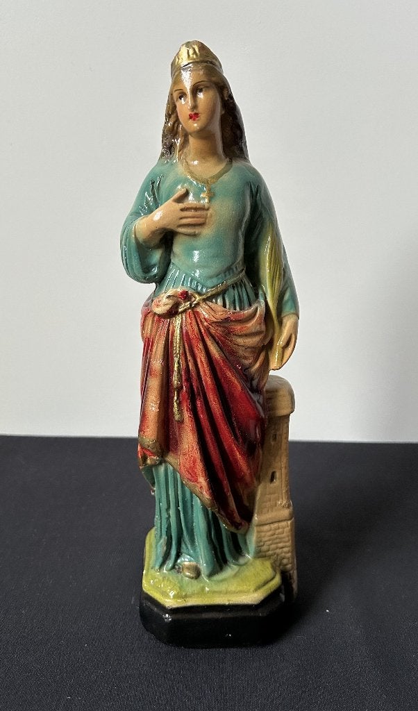 Mooi Beeldje : Heilige Barbara - 30cm - Gips, Ophalen of Verzenden