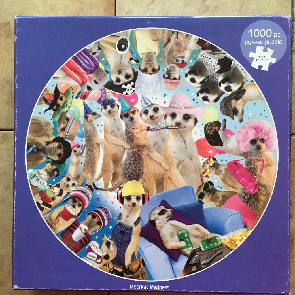 - otter house 1000 puzzel - meerkat madness, Enlèvement ou Envoi, 500 à 1500 pièces, Utilisé, Puzzle