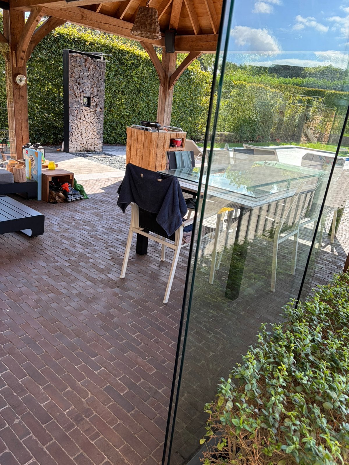 2 glaspanelen schuifraam veiligheidsglas gratis, Enlèvement, Comme neuf