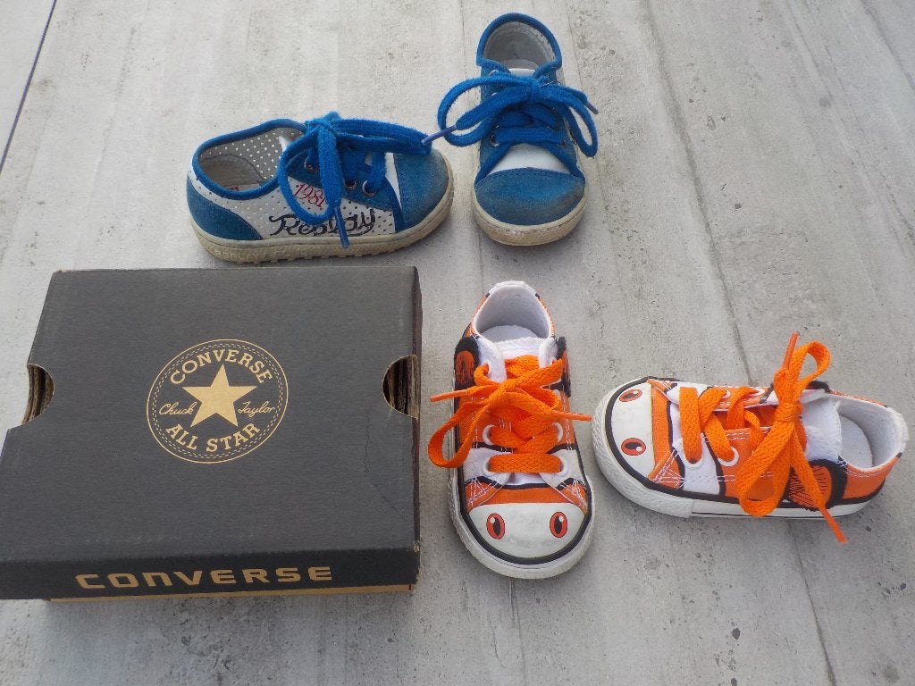 Babyschoentjes Converse All Star maat 19 en Replay maat 20, Converse all star, Ophalen of Verzenden, Jongetje, Gebruikt