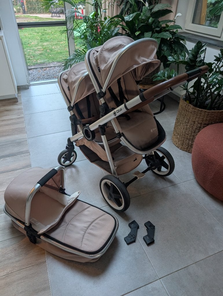 Qtus duetpro duo buggy - Mocha, Ophalen, Zo goed als nieuw, Overige merken, Duomodel