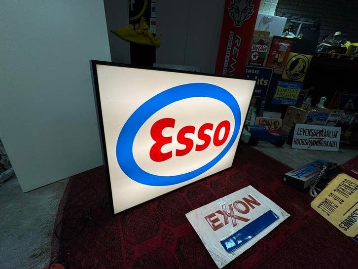 Grote Esso reclame lichtbak, Verzamelen, Merken en Reclamevoorwerpen