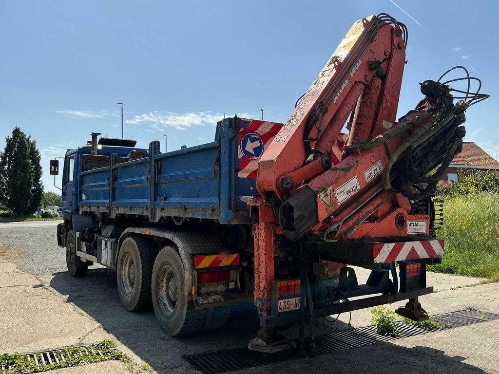 1998 MAN T33DF Vrachtwagen + Atlas laadkraan 16M + container, Auto's, Vrachtwagens, Euro 2, Bedrijf, Te koop, MAN