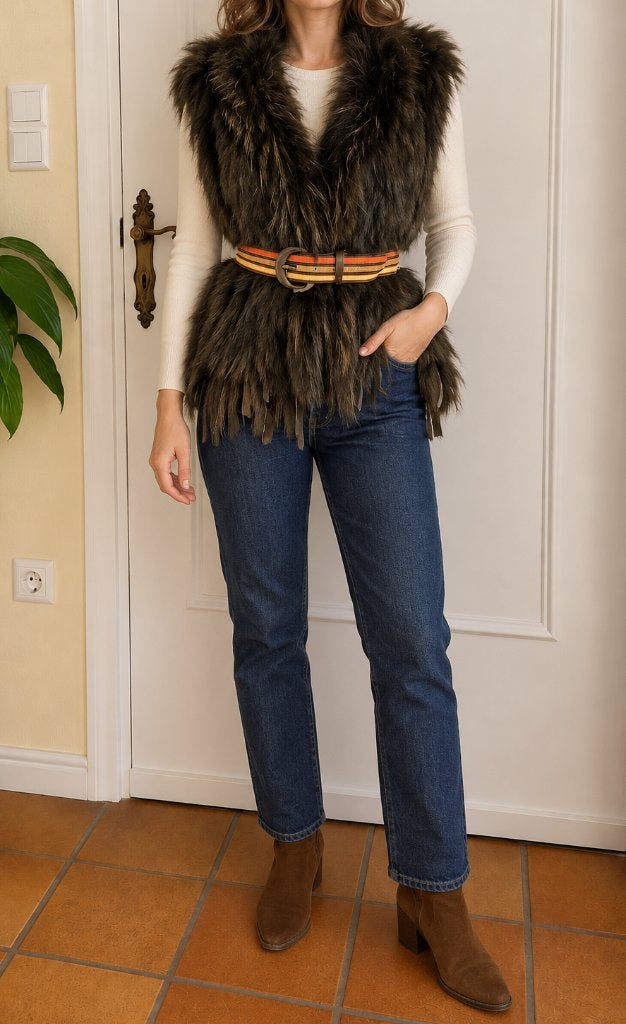 gilet à franges taille 36/38, Enlèvement ou Envoi, Comme neuf, Taille 36 (S), Vert