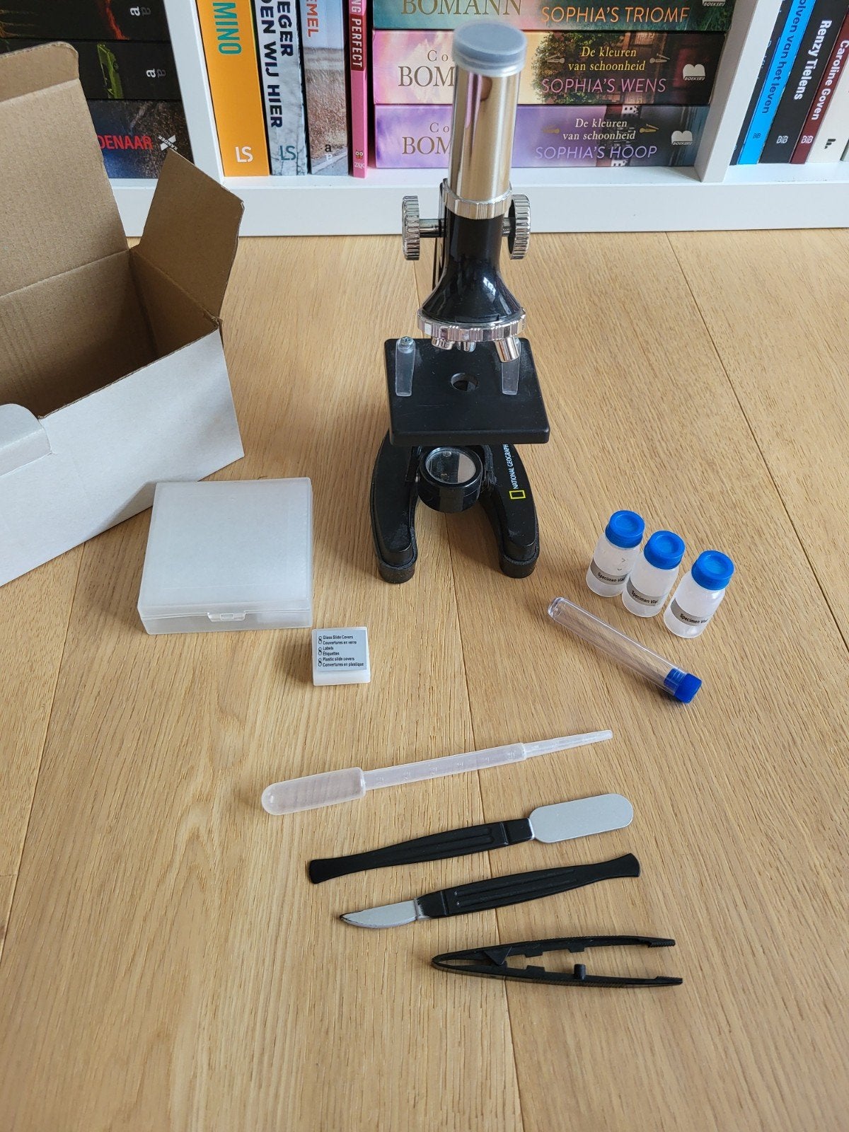 microscoop van National Geografic, Audio, Tv en Foto, Optische apparatuur | Microscopen, Ophalen, Zo goed als nieuw, 400x tot 1000x