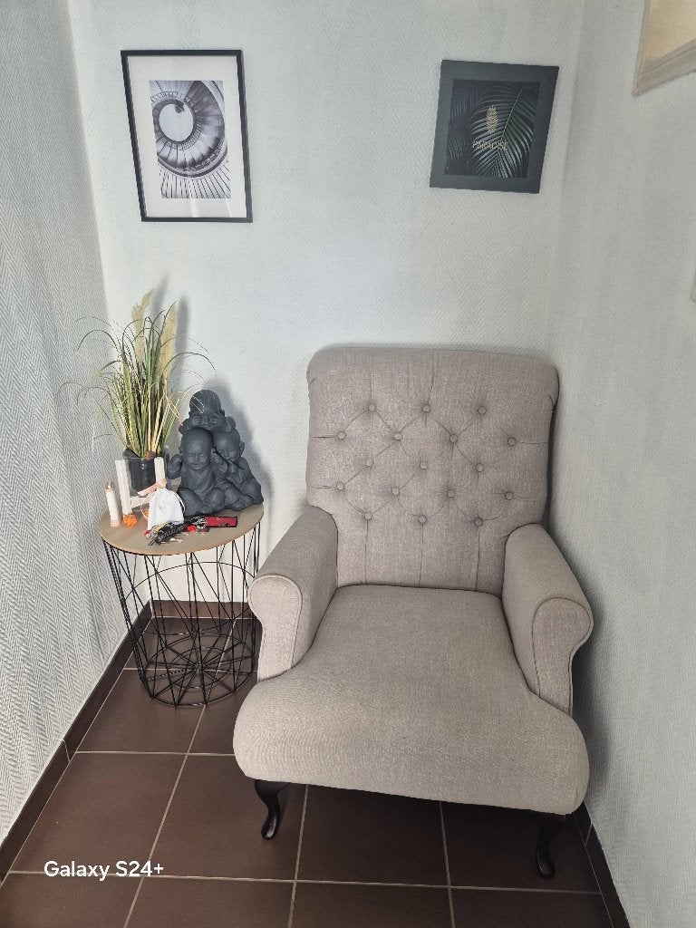Fauteuil, Ophalen, Gebruikt, Stof, Chesterfield