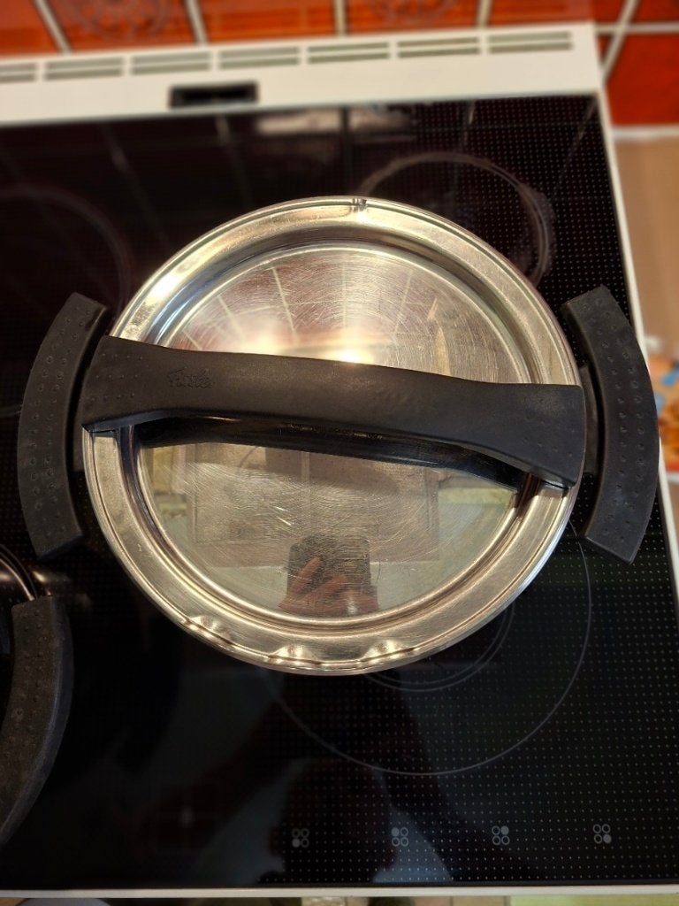 fissler 2 kookpotten, Gebruikt, Afgietsysteem, Braadpan, Ophalen of Verzenden