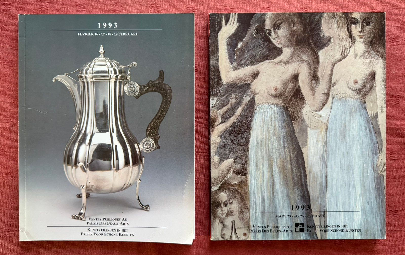 Set van 2 originele kunstveilingcatalogi PVSK Brussel 1993, Ophalen of Verzenden, Gelezen, Schilder- en Tekenkunst