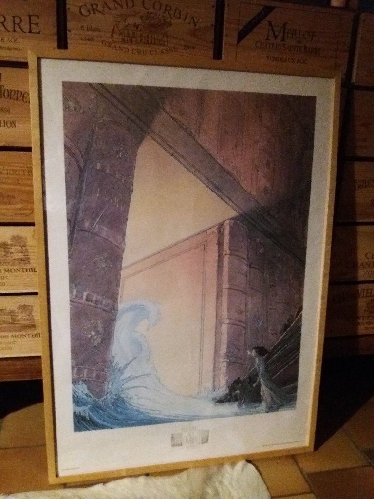 Poster De boekenstad "La Cité des Livres" François Schuiten, Ophalen, Rechthoekig Staand, Met lijst, Deurposter of groter
