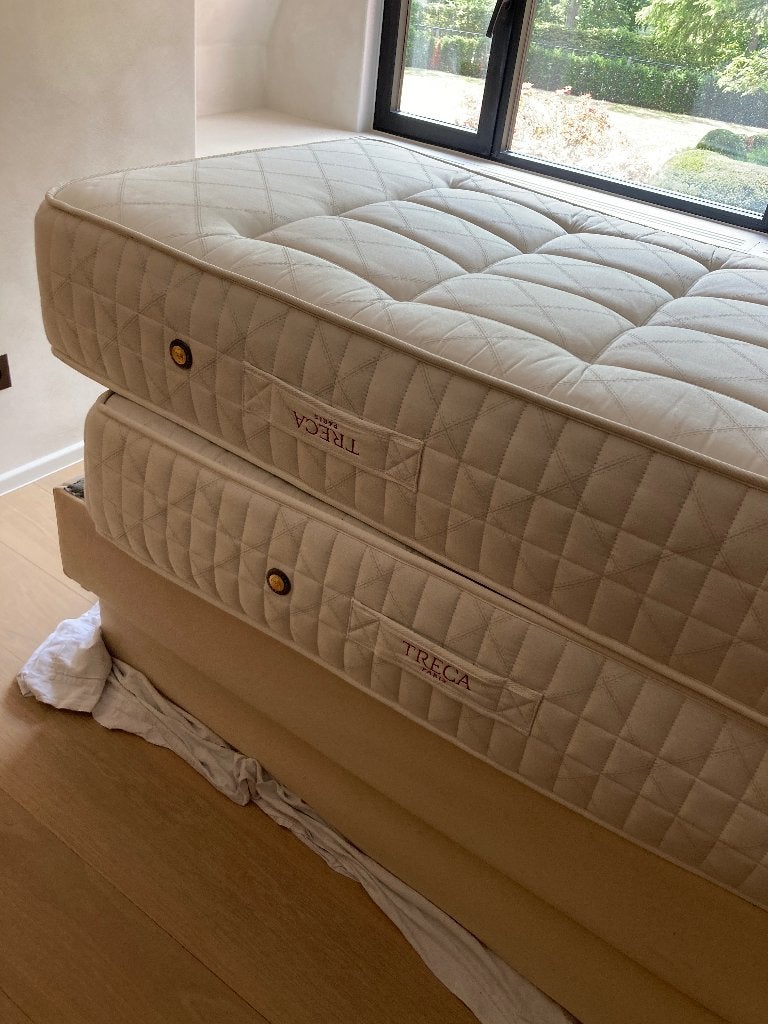 2 matrassen + box spring TRECA TOPKWALITEIT!!!, 90 cm, Comme neuf, Enlèvement, Crème