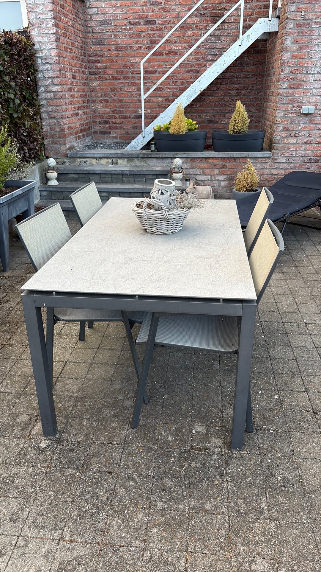 Table de terrasse avec 4 chaisses marque STERN, Ophalen, Zo goed als nieuw