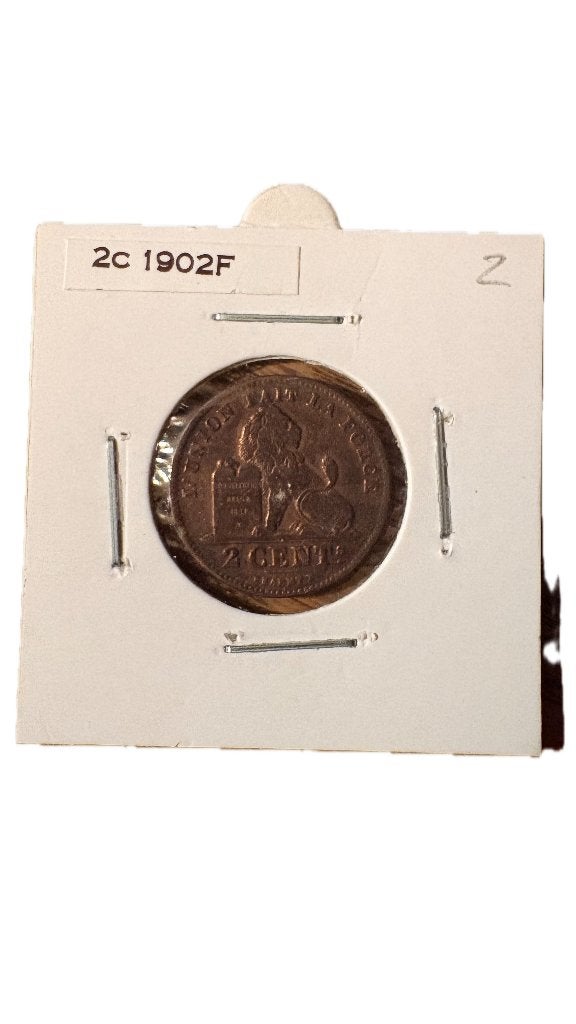 LEOPOLD II: 2 cent 1902F (2), Ophalen of Verzenden