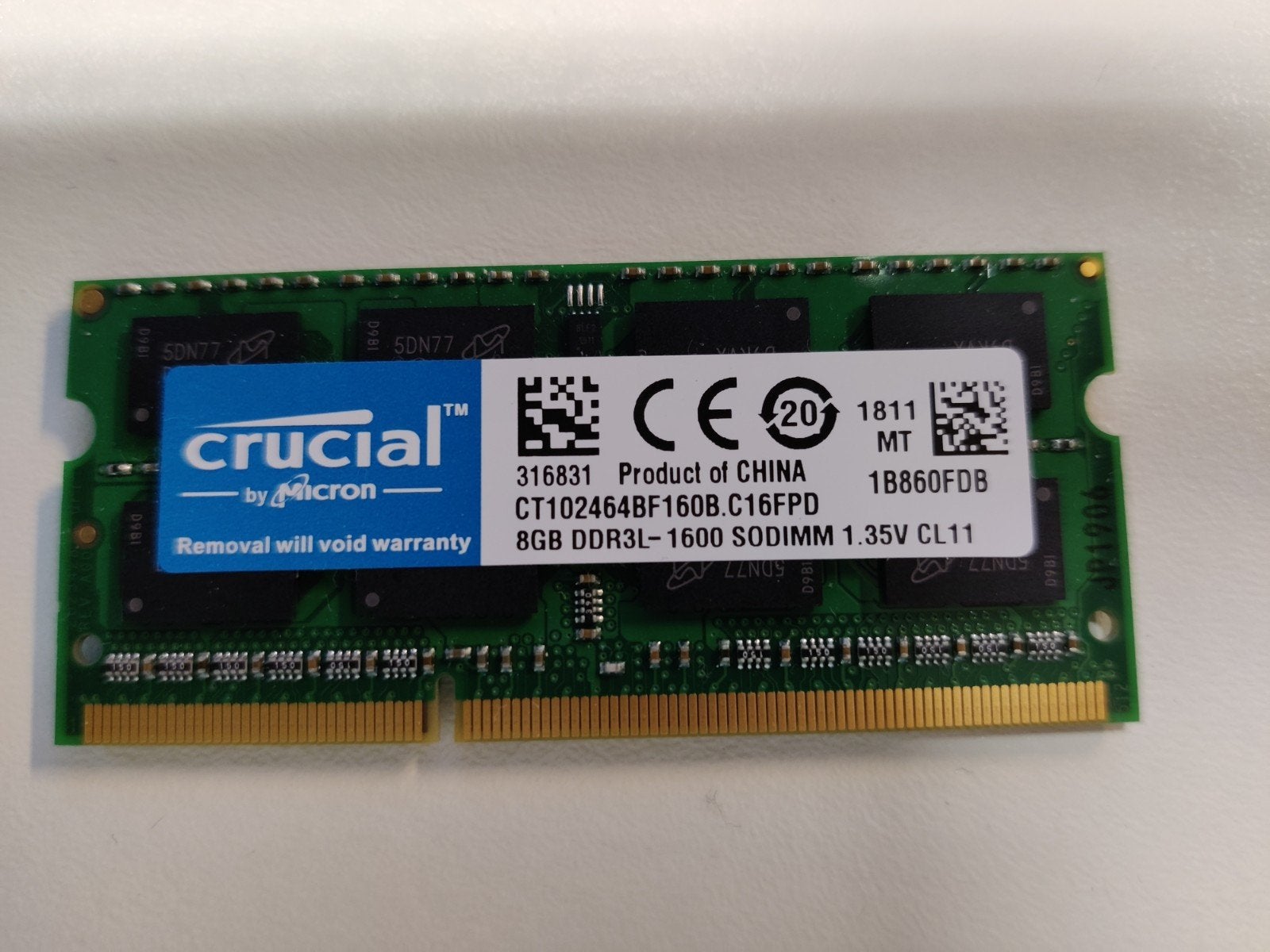 8GB DDR3L PC3L-1600 1,35V Geheugen, Computers en Software, Ophalen, 8 GB, DDR3, Zo goed als nieuw