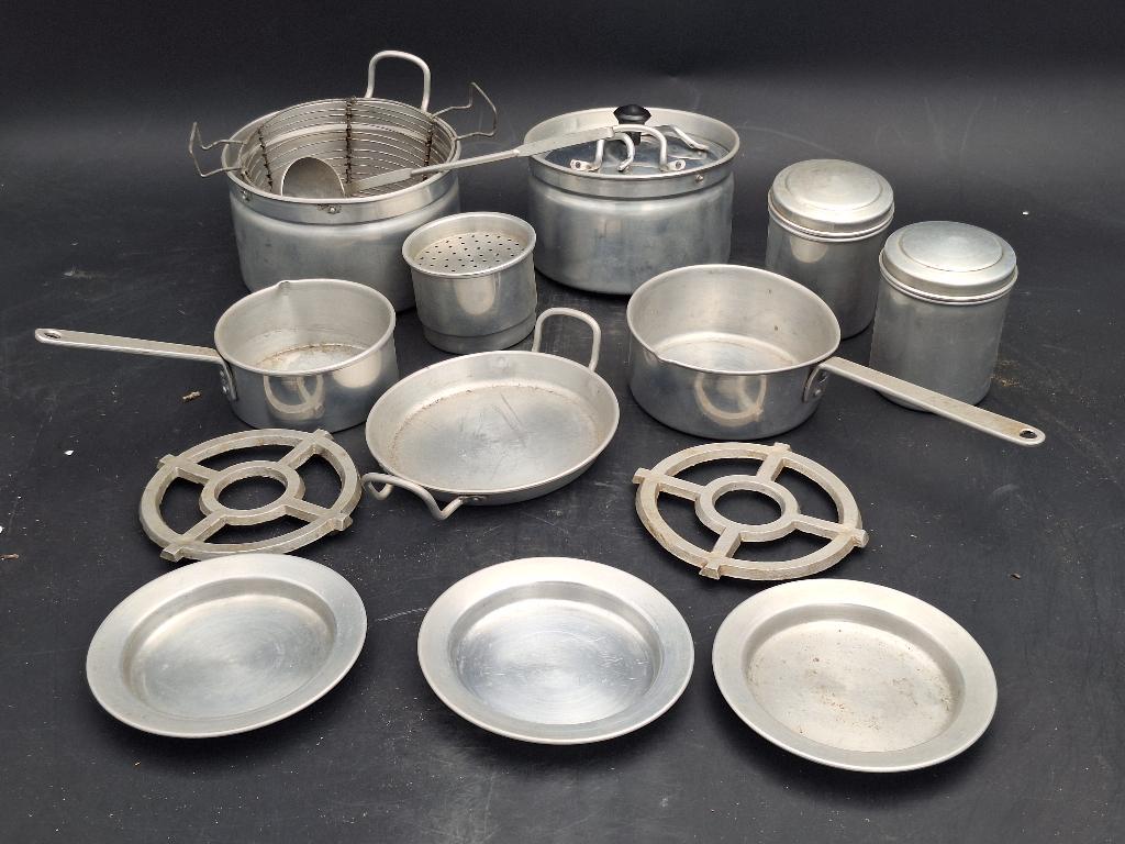 oude blikken 19 delig kookservies, jaren 50, Antiek en Kunst, Ophalen of Verzenden