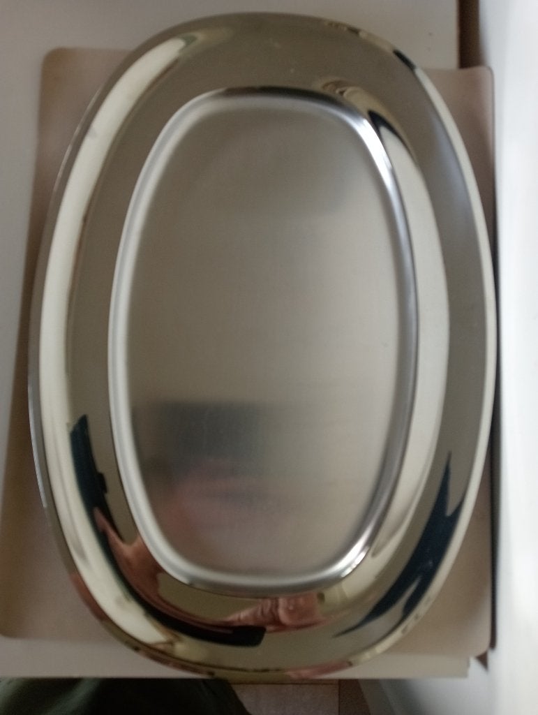 Vintage ovale serveerschaal Inox Motta Italië, Ophalen of Verzenden